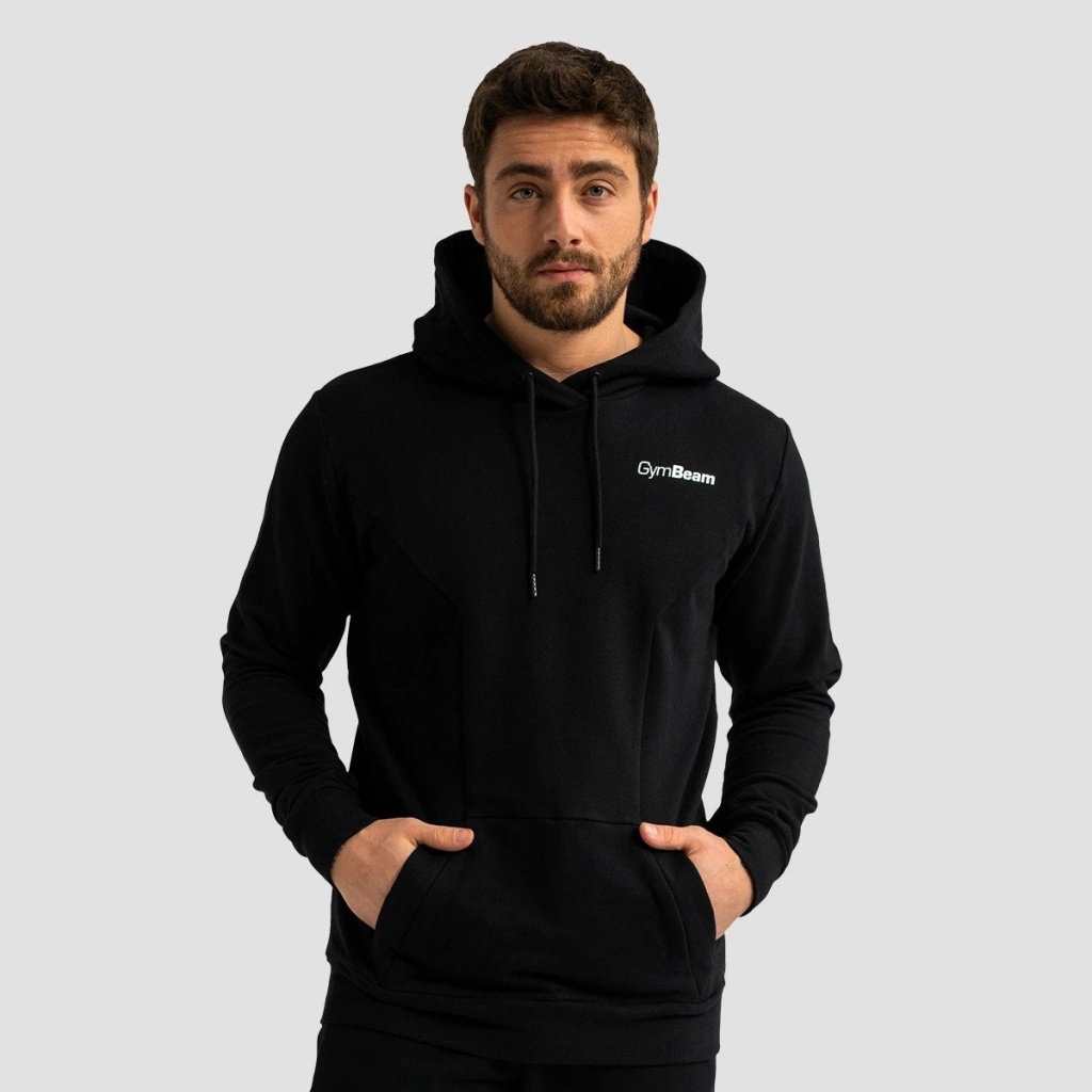 Pánské mikiny černá, s kulatým výstřihem, jednobarevné