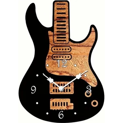 Predator Q1 Nástenné hodiny s dizajnom rockovej gitary 28 cm × 40 cm