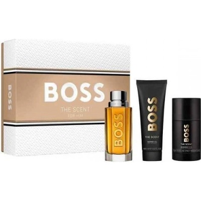 HUGO BOSS Комплект за мъже Hugo Boss The Scent - Тоалетна вода 100 мл + Душ гел 100 мл + Дезодорант стик 75 мл