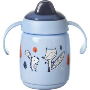 Tommee Tippee SuperStar Неразливаща се чаша с мек накрайник с дръжки 300 мл 6м+, BACSHIELD, синя (Trainer Sippee)