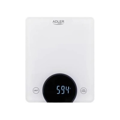 Adler Кухненска везна Adler, 10кг, LED, Бял, AD 3173W