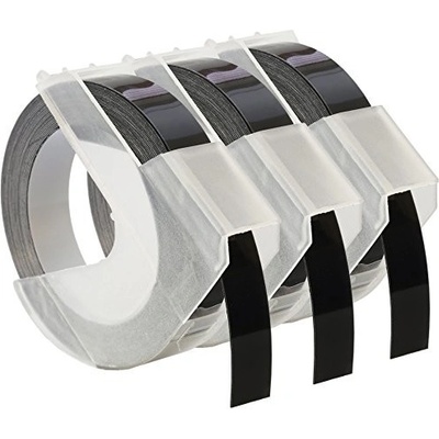 Kompatibilná páska s Dymo S0847730, 9mm x 3 m, biela tlač / čierný podklad, 3ks