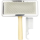 Trixie Soft brush wooden handle metal bristles 11 × 14 cm
