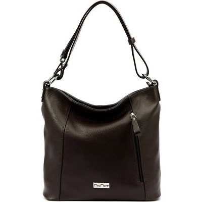 MiaMore Středně velká kožená kabelka na rameno i crossbody no. 145 tmavěhnědá