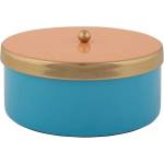 PT LIVING Синя декоративна метална кутия за съхранение ø 16x6 cm Double Funky - PT LIVING (PT4253BL)