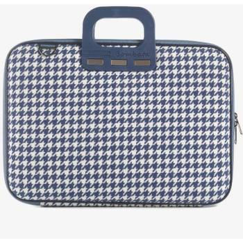 Bombata Чанта за лаптоп Bombata Pied de poule Blue, до 16" (40.64 cm), италиански дизайн, тапицерия от плат, синя (E00842-11)