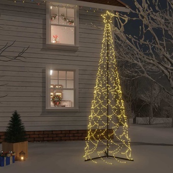 vidaXL Коледна елха с шишарка, топло бяло, 500 LED диода, 100x300 см (343651)