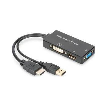 ASSMANN Конвертор ASSMANN AK-330403-002-S DIGITUS, HDMI 3-in-1, HDMI към VGA, DisplayPort, DVI, AK-330403-002-S