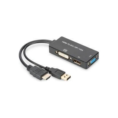 ASSMANN Конвертор ASSMANN AK-330403-002-S DIGITUS, HDMI 3-in-1, HDMI към VGA, DisplayPort, DVI, AK-330403-002-S