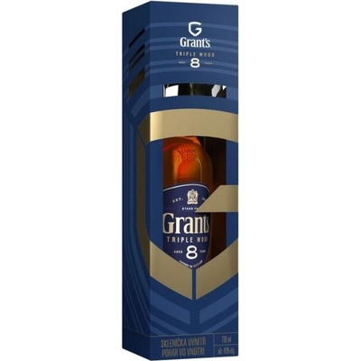 Grant´s Triple Wood 8y 40% 0,7 l (dárkové balení 1 sklenice)