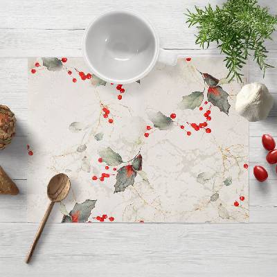 Biante Luxusné vianočné prestieranie Parma PM-135 Cezmíny s vetvičkami na strieborno-krémovom 35x45 cm