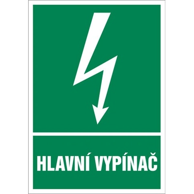 Značka Hlavní vypínač, samolepicí fólie, 52 × 74 mm BZ FA902