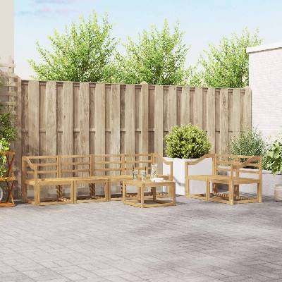 vidaXL Комплект дивани за открито 7 pcs Бяло 59 x 59 x 37 см (3387293)
