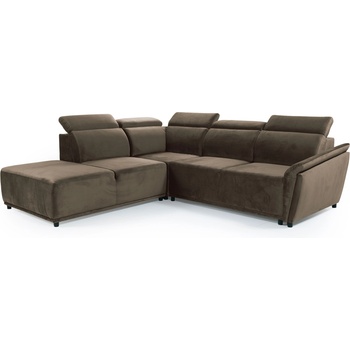 TEDIVA Ляв ъглов диван riko с механизъм за сън и регулируеми подглавници - тиково дърво (mmceldllm-tiff31)