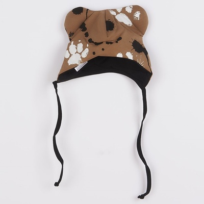 New Baby bavlněná čepička s oušky Paw hořčicová