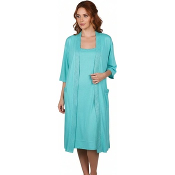 Ментово зелен комплект - нощница и халат