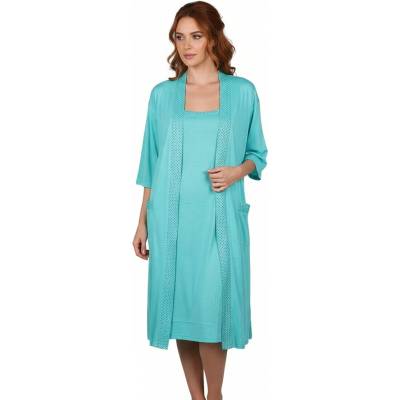 Ментово зелен комплект - нощница и халат