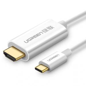 UGREEN usb-c към hdmi кабел от мъжки до мъжки abs корпус 1, 5 м бял mm121