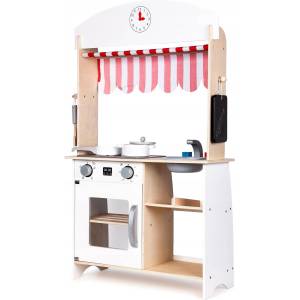ECOTOYS Дървена Детска Кухня и Магазин 2 в 1 EcoToys (CA04063)