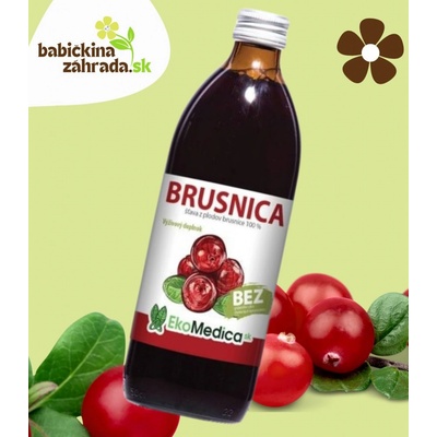 EkoMedica Brusnica šťava 100% 1 l