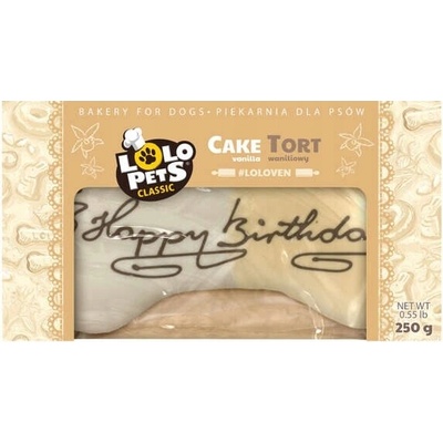 Lolo Pets Vanilková torta pre psa Happy Birthday 250 g