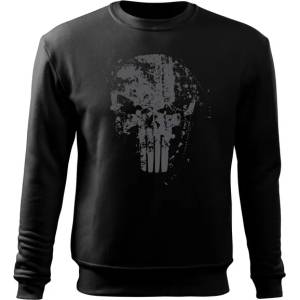DRAGOWA мъжки суитшърт Frank the Punisher, черен, 300г/м2 (11356)