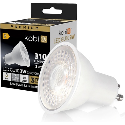 kobi Žiarovka LED 3W GU10 4000K 230V PREMIUM
