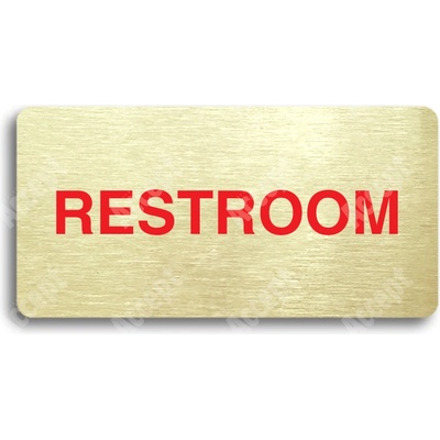 ACCEPT Piktogram RESTROOM - zlatá tabulka - barevný tisk bez rámečku