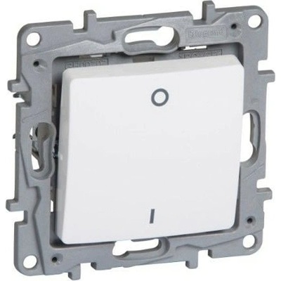 Legrand Двуполюсен ключ Legrand Niloe, с подсветка, бял (664518)
