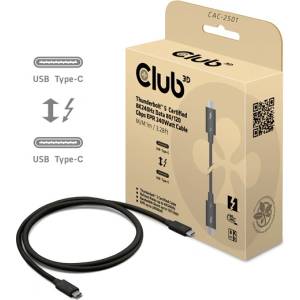Club 3D Кабел Club 3D - CAC-2501 (Thunderbolt 5 USB-C към USB-C, 240W, 80/120 Gbps, EPR, 8K240Hz, 1 м) (CAC-2501)