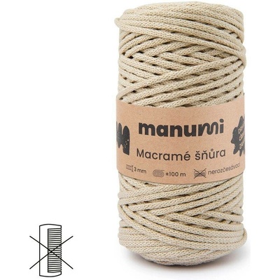 Manumi Macramé šňůra 3mm béžová - 1 ks