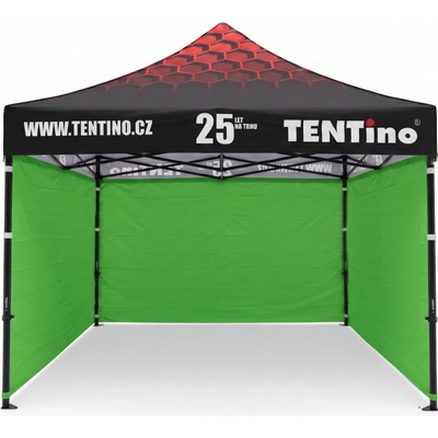 TENTino PROMO 3x3 m STEEL s potlačenou STRECHOU 13A - SVETLO ZELENÁ, konstrukce + střecha TENTino + 4x boční strana