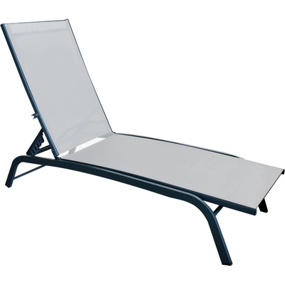 Horecano Метален 5-позиционен шезлонг с БЯЛ текстилен и сива рамка 188x58xh30cm (EL-L1016S-WHITE) (0195143)