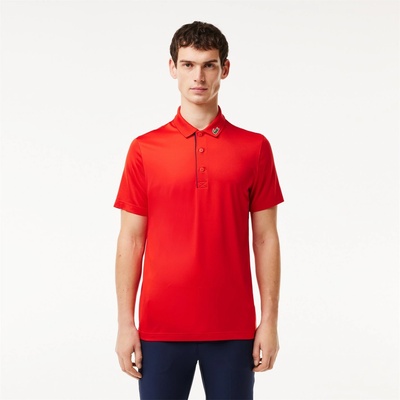 Lacoste Мъжка блуза с яка Lacoste Crocodile Polo Shirt Mens - Redcurrant/Navy