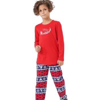 Image 1 of Детско-юношеска червена пижама с Дядо Коледа