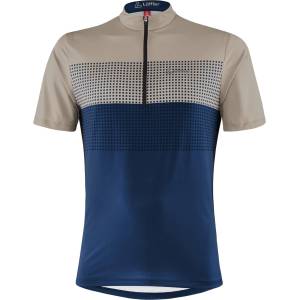 Löffler Мъжка фланелка с къс ръкав за колоездене Löffler Bike Shirt Half-Zip Sparta Cycling jersey - Sahara - размер 56 (EU) (056-3933-0315)