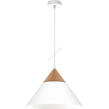 Luminex Пендел SINGLE 1xE27/15W/230V бял/бук (LU0463)