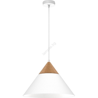 Luminex Пендел SINGLE 1xE27/15W/230V бял/бук (LU0463)