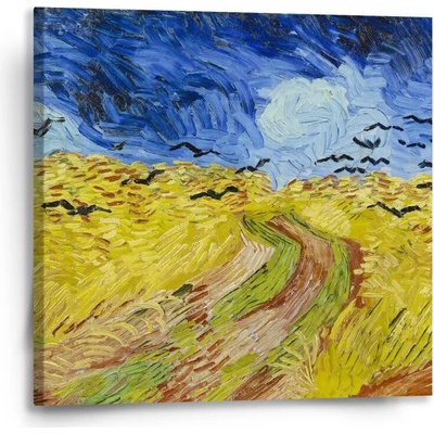 Sablio Obraz Pšeničné pole s vranami - Vincent van Gogh - 50x50 cm