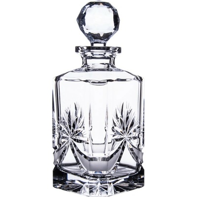 BOHEMIA CRYSTAL Broušená karafa na whisky brus Mašle 800ml