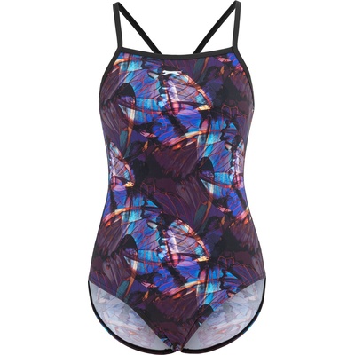 Slazenger Бански костюм Slazenger Women's Slaz All Over Tieback One Piece Swimsuit - Black/Multi