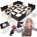 Penové puzzle KIK Kontrastné penové puzzle 30 x 30 cm 25 ks čierna krémová