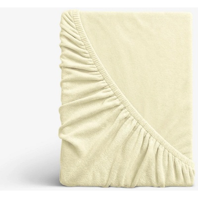 Goldea froté elastické prostěradlo světle žluté 180x200
