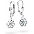 Danfil detské náušnice kvetiny C1947 z bieleho zlata white klapka
