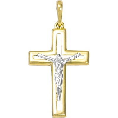 Gemmax Jewelry Zlatý Křížek s Ježíšem Kristem GUPCN 16631
