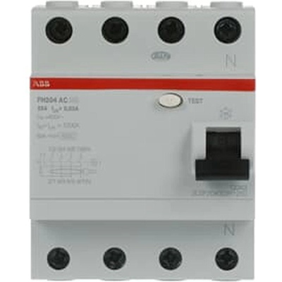 ABB Дефектнотокова защита ABB FH204 AC-25/0.03 - 4 P, 30 mA, 25 A (2CSF204002R1250)