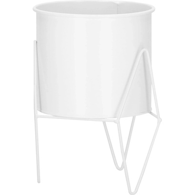 SPRINGOS ARTON Květináč se stojanem 19 cm bílý