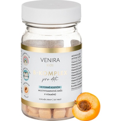 Venira B-komplex pro děti příchuť meruňka 120 srdíček – Hledejceny.cz
