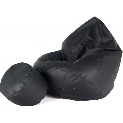 SAKO Sedací vak s podnožníkom XXL 110x85x85 Čierna