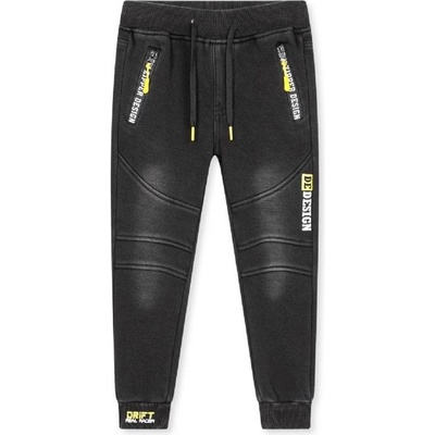 Kugo zateplené kalhoty s imitací riflí černá